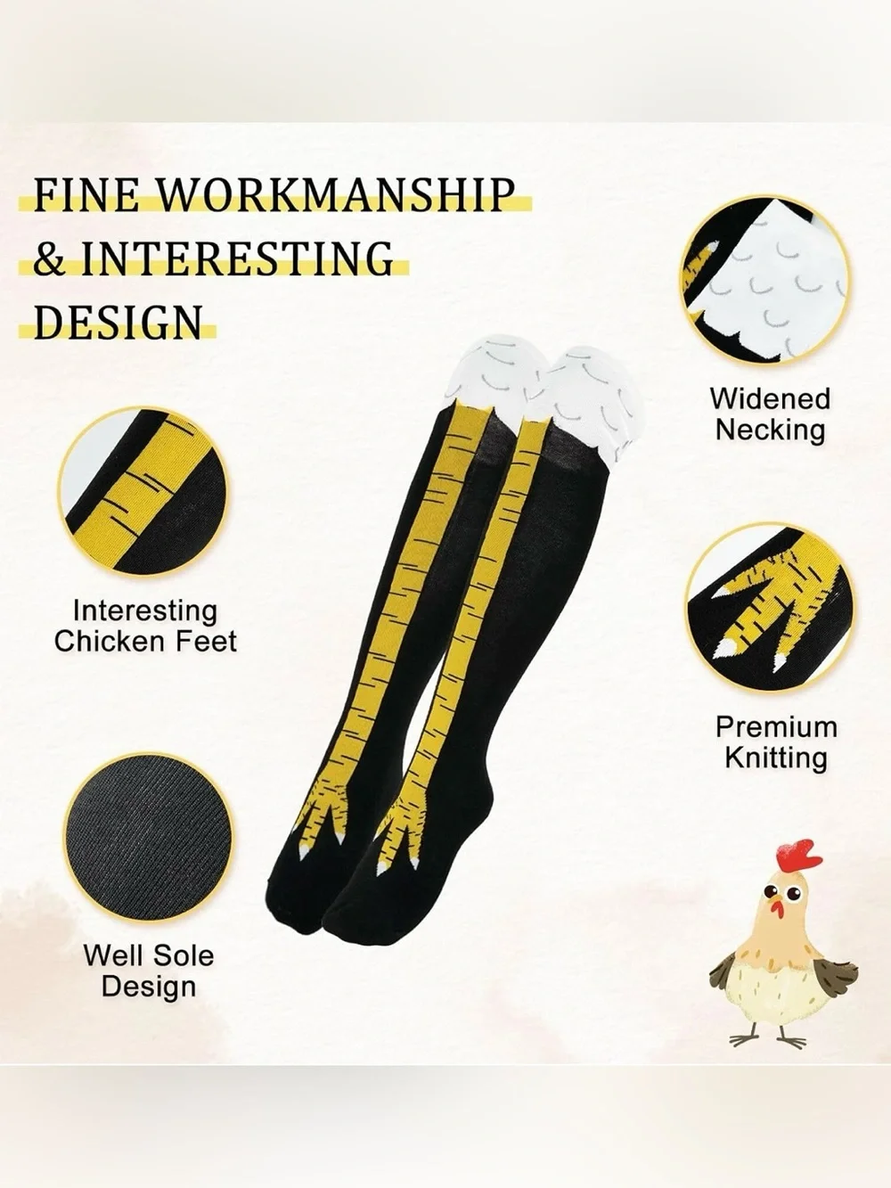 Chicken Leg Novelty Knee-High Socks